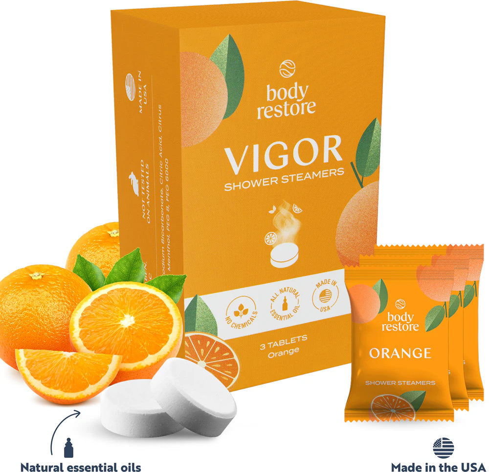 Orangefarbener Duschdampfer (3er-Pack) 